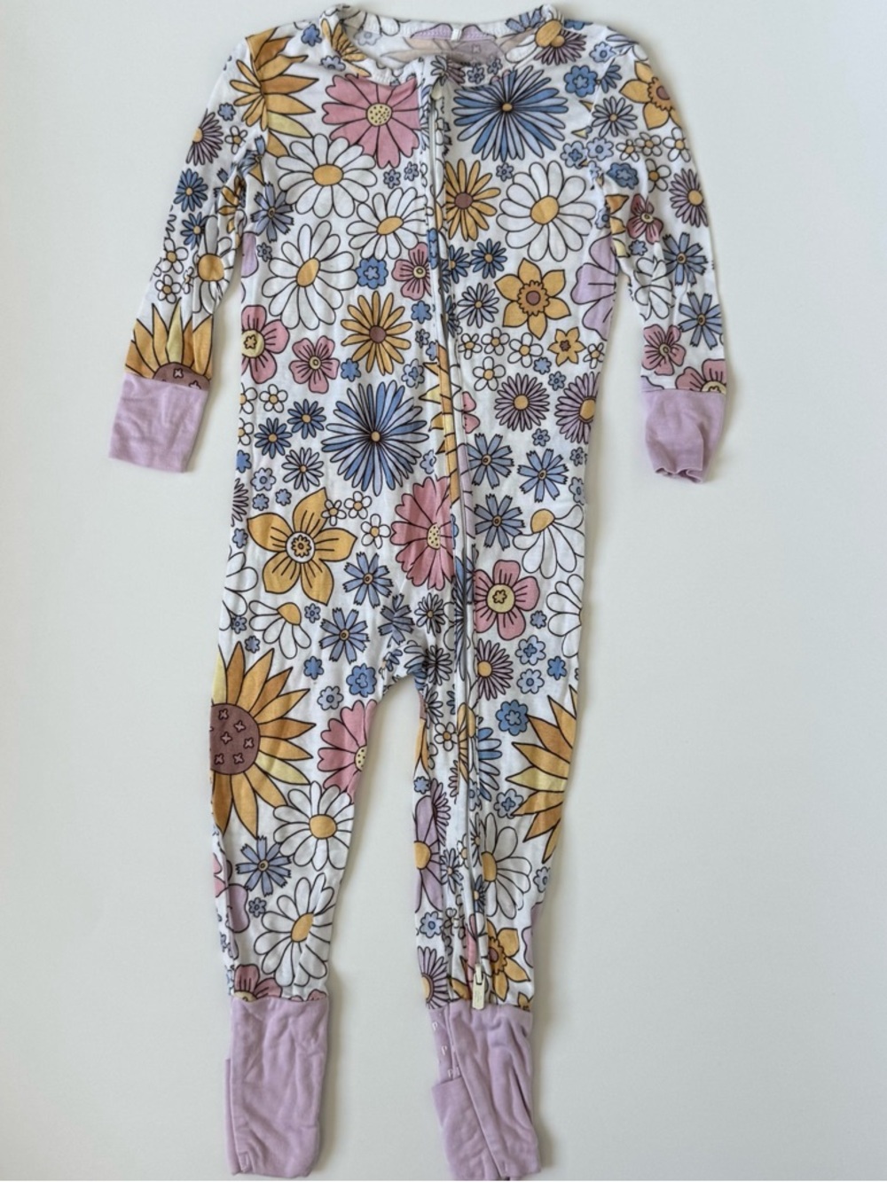Posh Peanut bamboo floral pajamas Zip Footed One-Piece